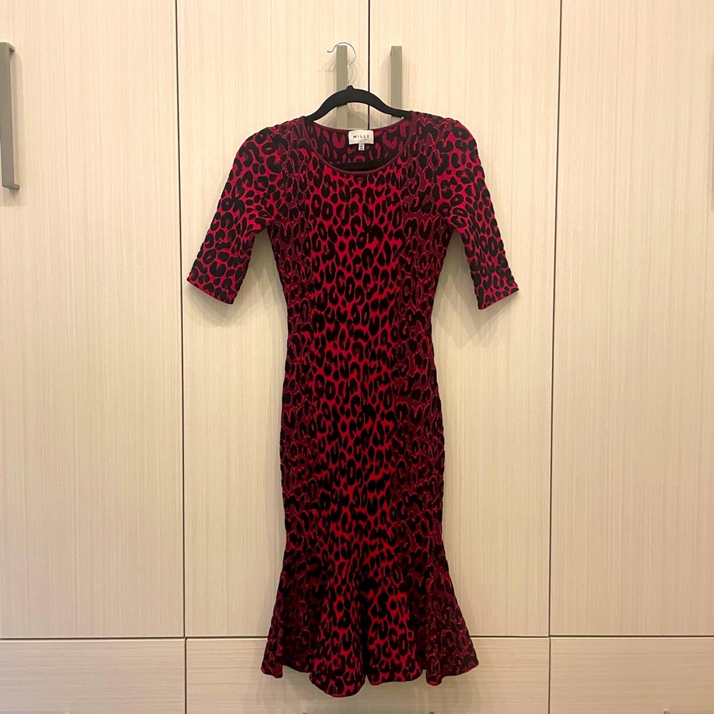 Milly Leopard Trumpet Dress